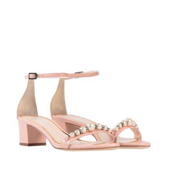 Lanvin Shoes - • Lanvin • Pearl Embellished Block Heel Sandal 38